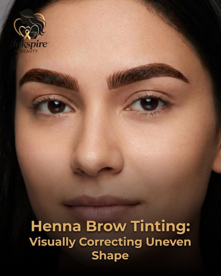 Henna Brow Tinting: Visually Correcting Uneven Shape