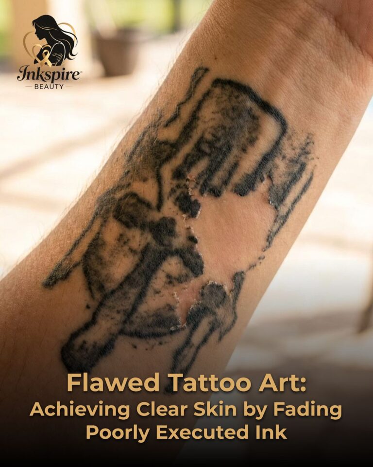 Flawed Tattoo Art: Achieving Clear Skin by Fading Poorly Executed Ink